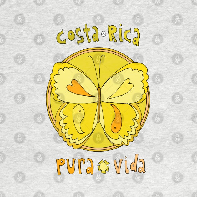 Pura Vida Costa Rica Butterfly Peaceful Good Vibes by surfybirdy